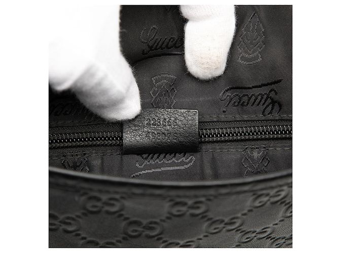 Borsa a tracolla Gucci Guccissima nera - vista 6
