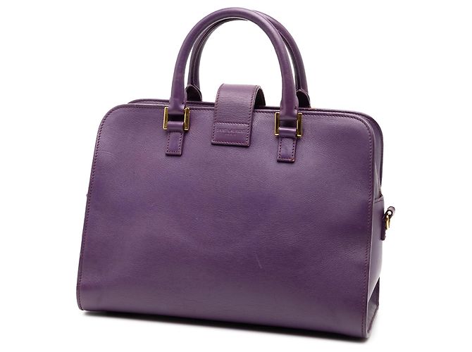 Autre Marque Borsa Cabas Satchel Monogram in pelle Baby Saint Laurent Viola - vista 2