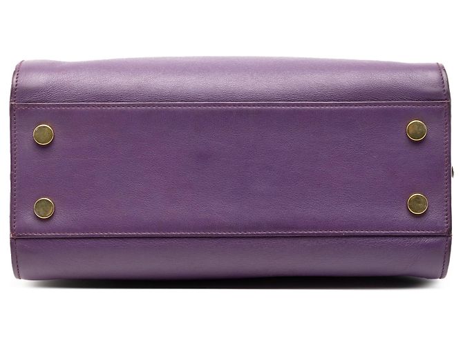 Autre Marque Borsa Cabas Satchel Monogram in pelle Baby Saint Laurent Viola - vista 3