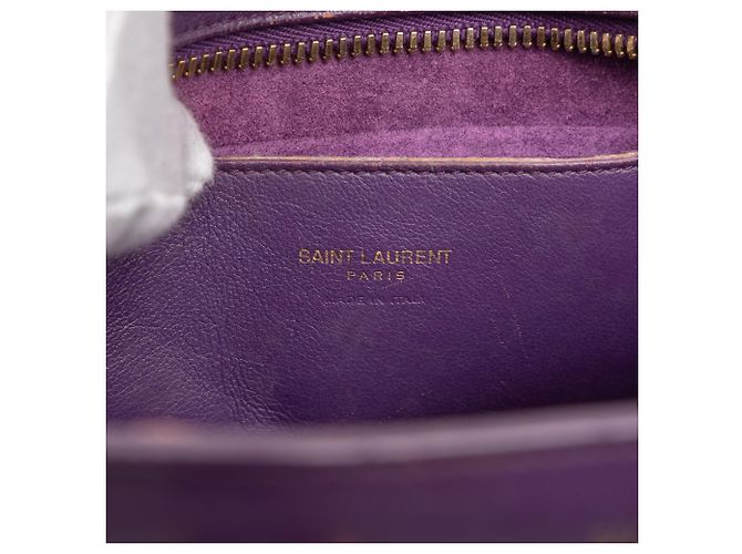 Autre Marque Borsa Cabas Satchel Monogram in pelle Baby Saint Laurent Viola - vista 6