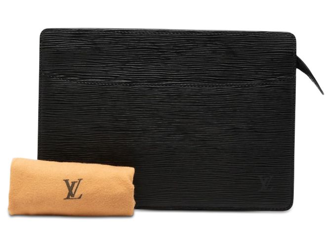 Borsa a Mano Louis Vuitton Epi Pochette Homme Nera - vista 10