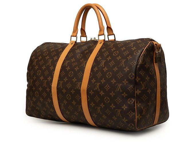 Sac de voyage Louis Vuitton Monogram Keepall Bandouliere 50 Marron - vue 2