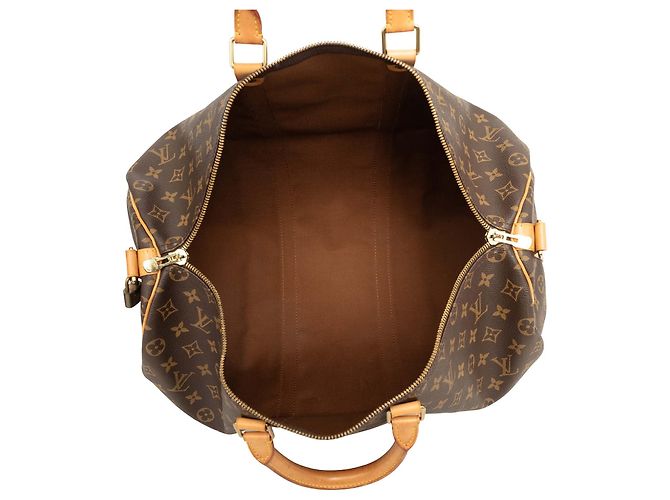 Sac de voyage Louis Vuitton Monogram Keepall Bandouliere 50 Marron - vue 4
