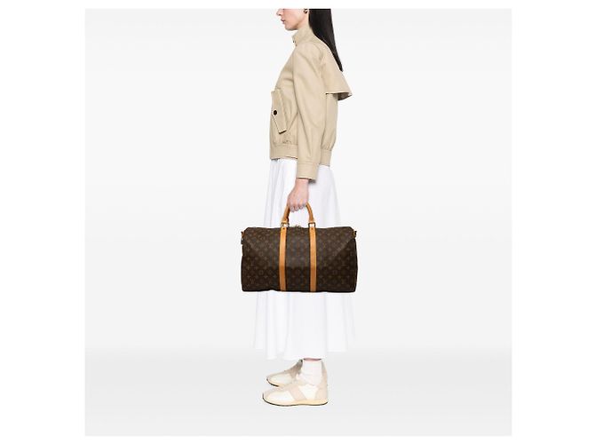 Sac de voyage Louis Vuitton Monogram Keepall Bandouliere 50 Marron - vue 9