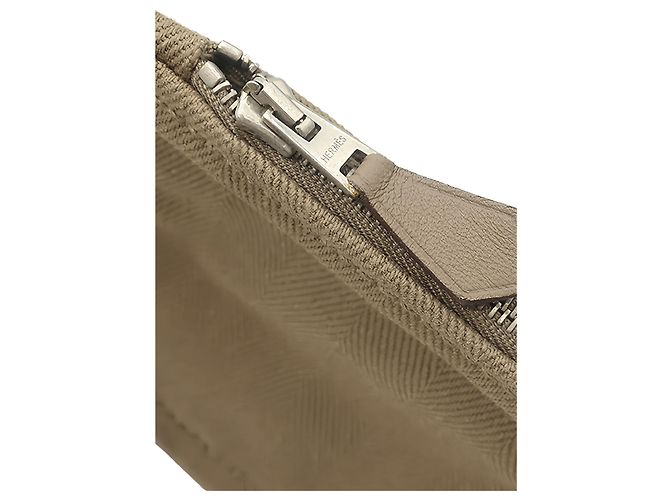Bolsa Hermès Valparaiso Long PM em Toile e Swift Marrom - vista 13