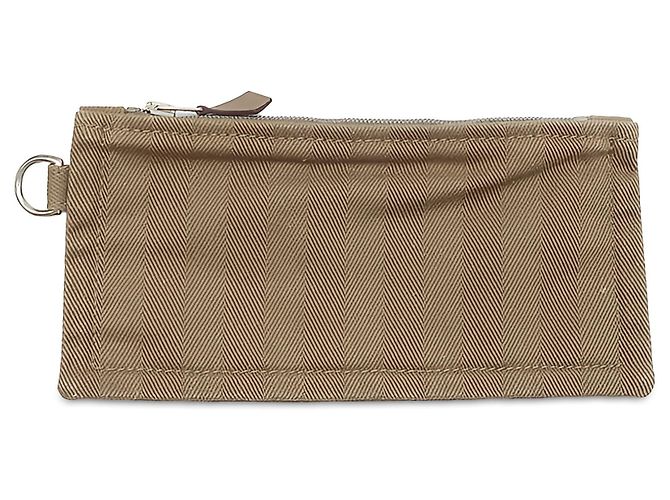 Bolsa Hermès Valparaiso Long PM em Toile e Swift Marrom - vista 6