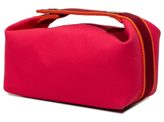 Borsa Vanity Hermès Small Toile Bride A Brac Rosa - vista 2