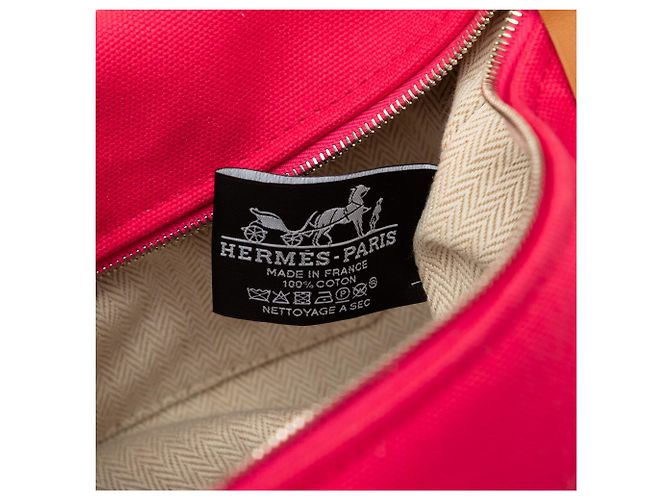 Borsa Vanity Hermès Small Toile Bride A Brac Rosa - vista 5
