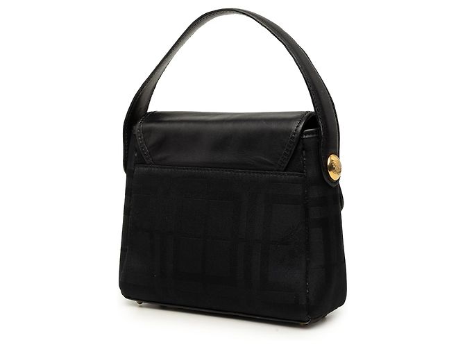 Borsa Burberry in nylon e pelle nera con motivo check tonale - vista 2