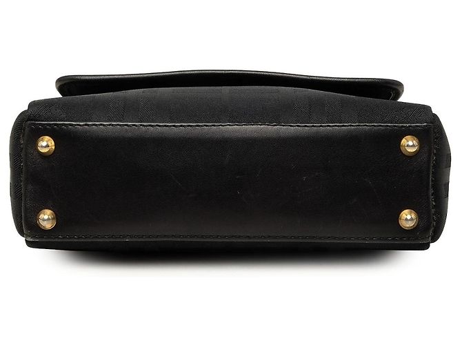Borsa Burberry in nylon e pelle nera con motivo check tonale - vista 3