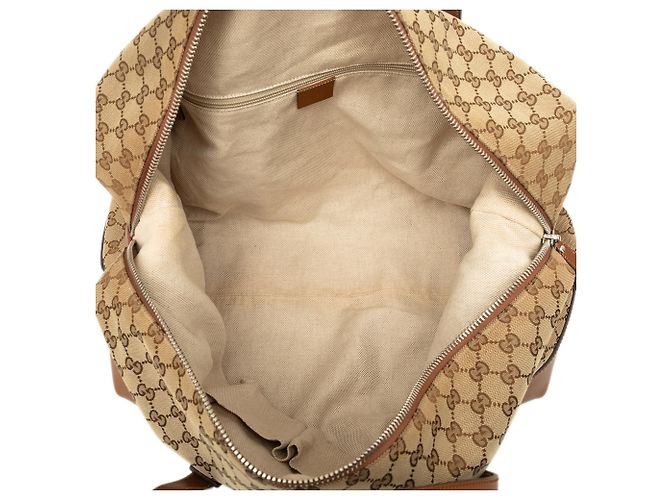 Borsa da viaggio Gucci GG Canvas Web beige - vista 4