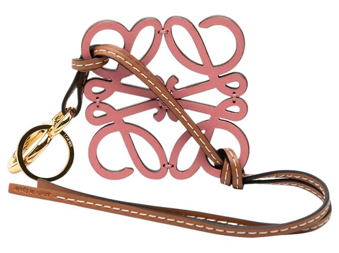 Portachiavi e charm per borsa Anagram in pelle marrone LOEWE - vista 2
