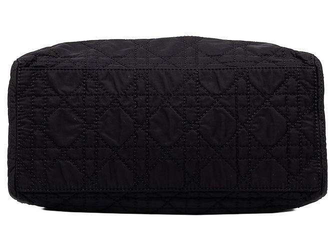 Borsa Lady Dior Medium in nylon Cannage nero - vista 3