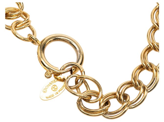 Collana a catena Chanel placcata oro - vista 4