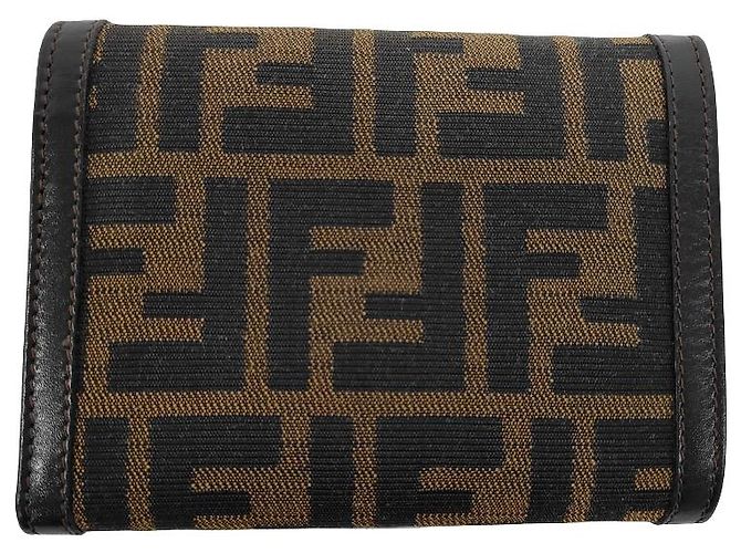 Portafoglio compatto Fendi Trifold Flap Zucca Canvas - vista 2