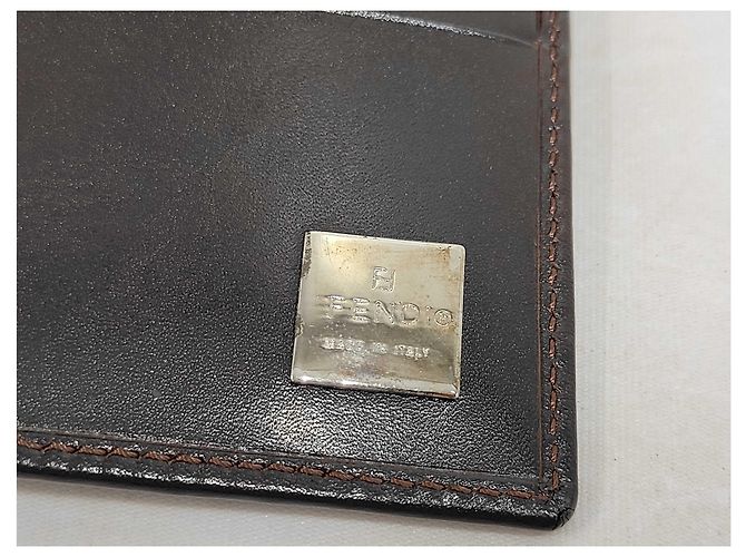 Portafoglio compatto Fendi Trifold Flap Zucca Canvas - vista 5