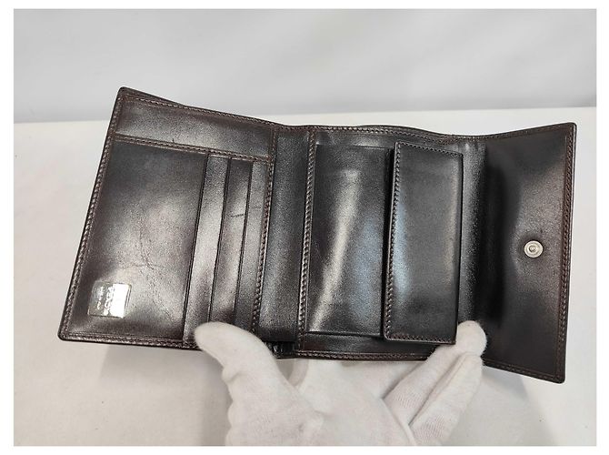 Portafoglio compatto Fendi Trifold Flap Zucca Canvas - vista 6