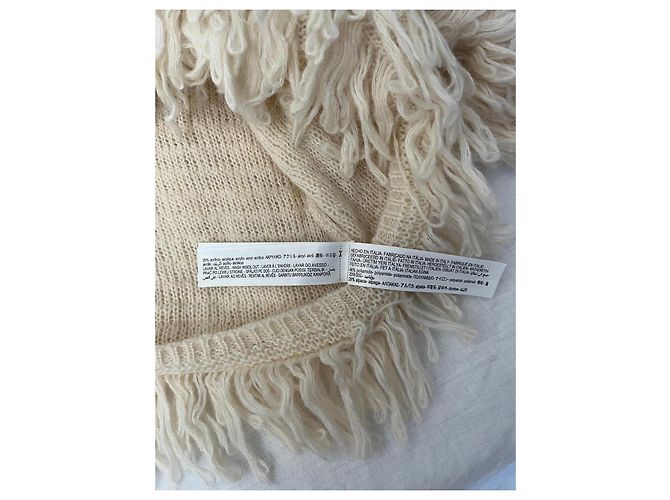 Massimo Dutti Colete de malha texturizada creme - vista 10