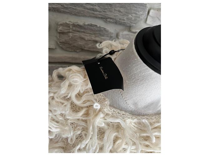 Massimo Dutti Colete de malha texturizada creme - vista 6