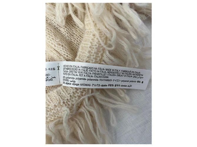 Massimo Dutti Colete de malha texturizada creme - vista 9