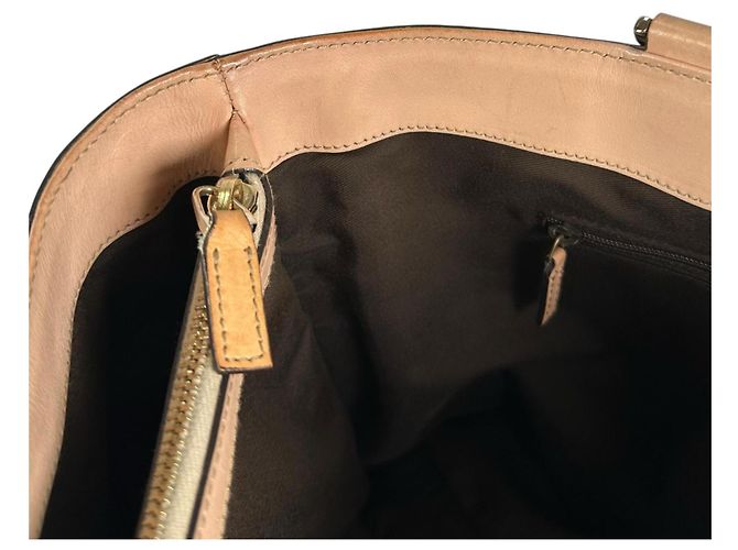 Borsa Tote Gucci Abbey in tela GG beige e oro - vista 11