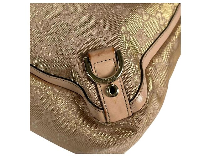 Borsa Tote Gucci Abbey in tela GG beige e oro - vista 17