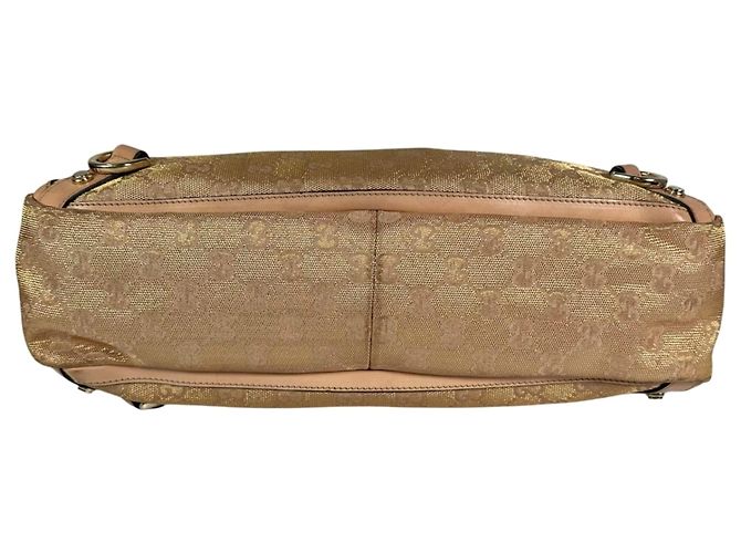 Borsa Tote Gucci Abbey in tela GG beige e oro - vista 4