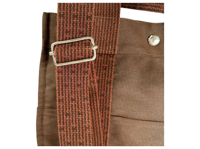 Hermès Zaino Hermes Herline Ad MM Brown Canvas - vista 14