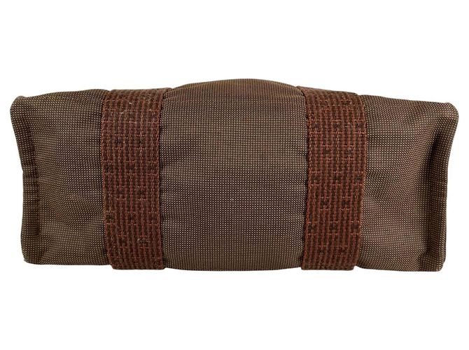 Hermès Zaino Hermes Herline Ad MM Brown Canvas - vista 4