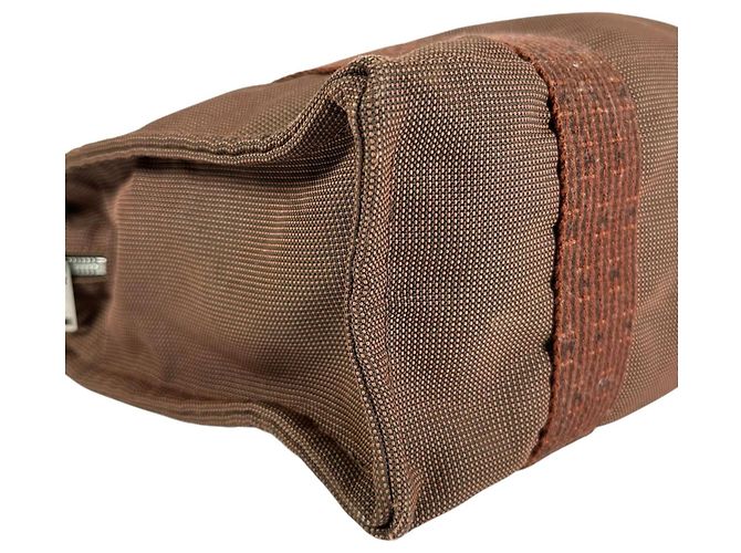 Hermès Zaino Hermes Herline Ad MM Brown Canvas - vista 6