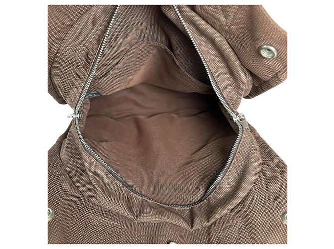 Hermès Zaino Hermes Herline Ad MM Brown Canvas - vista 7