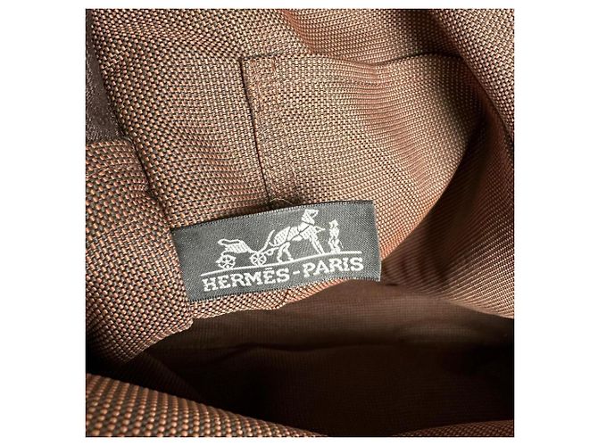 Hermès Zaino Hermes Herline Ad MM Brown Canvas - vista 8
