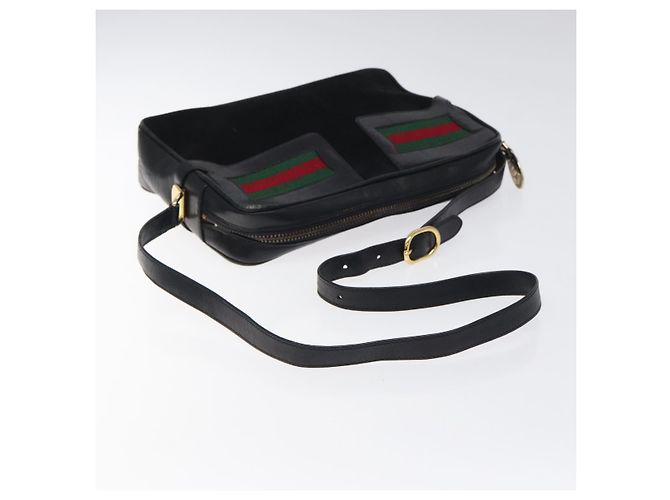Gucci linea Sherry borsa a tracolla in camoscio Medium - vista 7