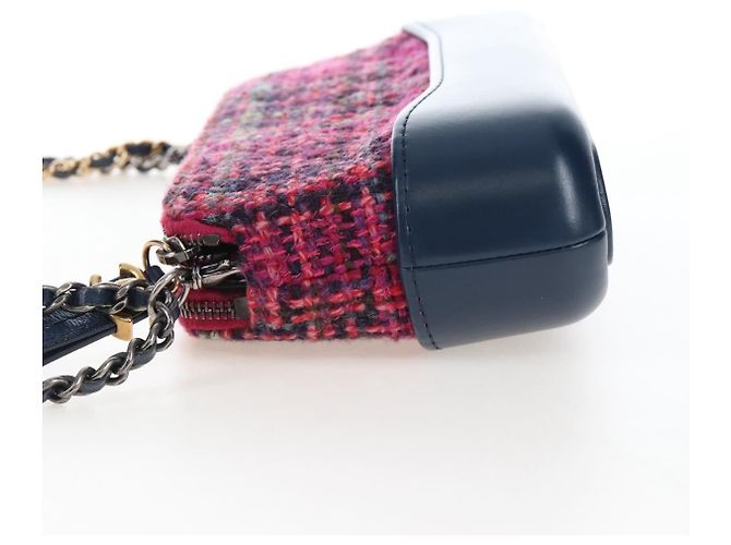 Chanel Gabrielle Double Zip Clutch mit Kette aus gestepptem Tweed - Ansicht 3