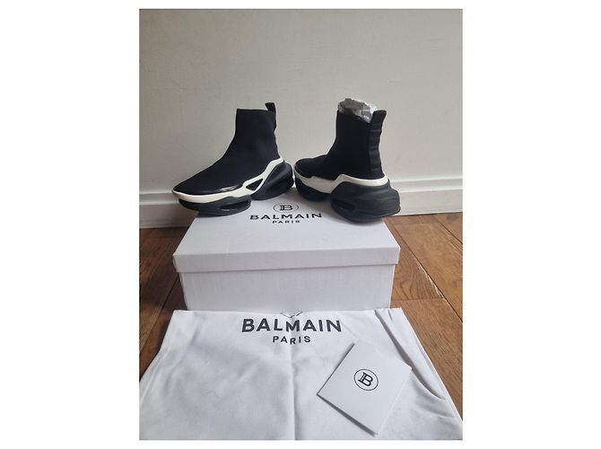 Balmain B-Bold High-Top Sneaker aus Mesh - Schwarz/Weiß - Ansicht 2