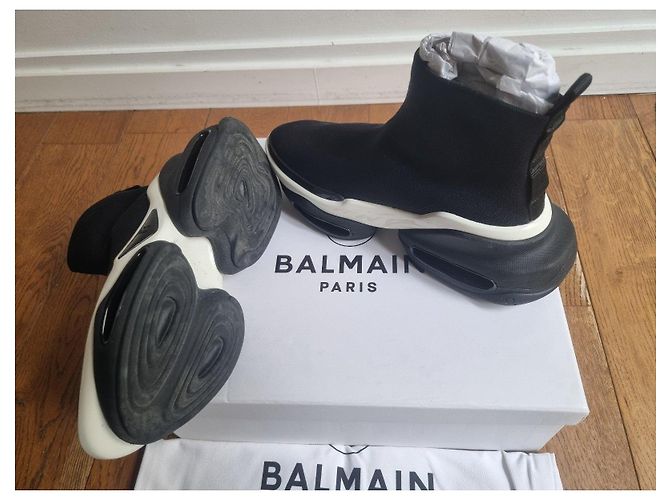 Balmain B-Bold High-Top Sneaker aus Mesh - Schwarz/Weiß - Ansicht 6