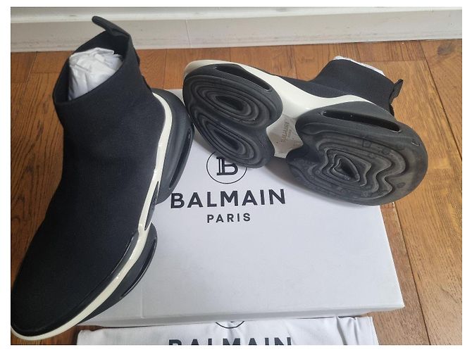 Balmain B-Bold High-Top Sneaker aus Mesh - Schwarz/Weiß - Ansicht 7