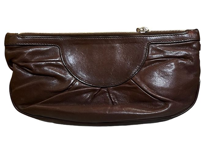 Clutch Dior Leather Babe Brown - vista 3