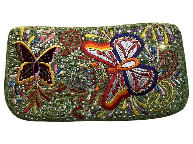 Clutch Dior Canvas Embroidered Butterfly Malice - vista 4
