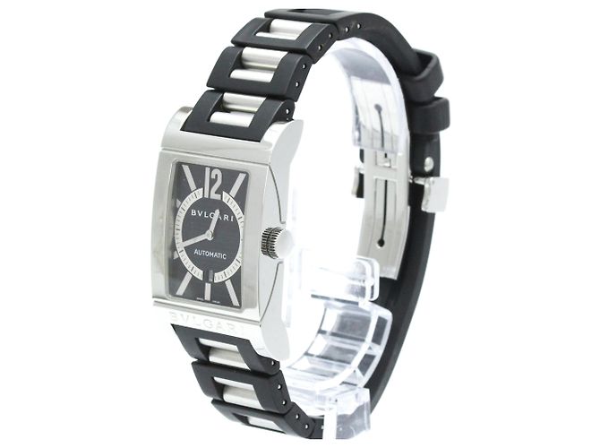 Bulgari Relógio Automático Bvlgari Rettangolo Steel Rubber RT45S - vista 2