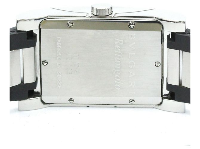 Bulgari Relógio Automático Bvlgari Rettangolo Steel Rubber RT45S - vista 6