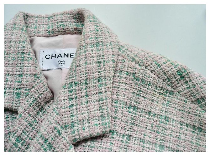 Chanel Rosa und Grüne Tweed-Jacke - Ansicht 2