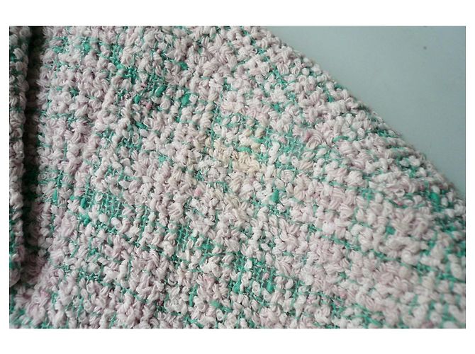 Chanel Rosa und Grüne Tweed-Jacke - Ansicht 7
