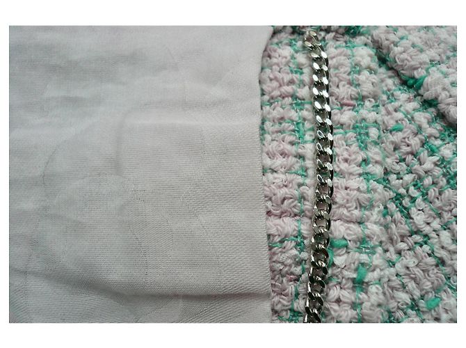 Chanel Rosa und Grüne Tweed-Jacke - Ansicht 8