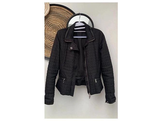 Versace Sport Leder-Steppjacke Schwarz - Ansicht 2