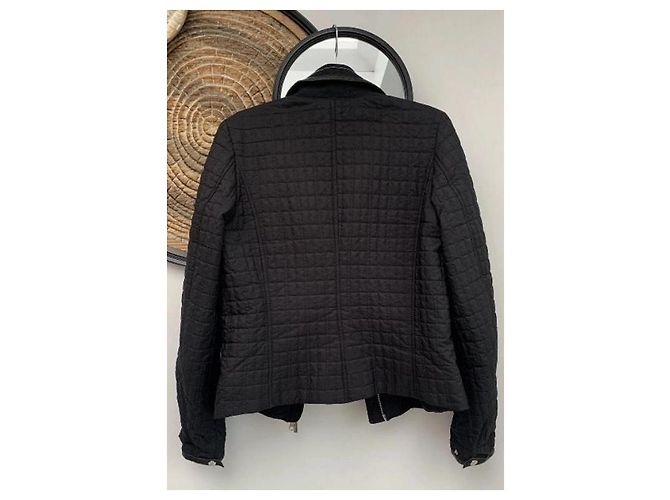 Versace Sport Leder-Steppjacke Schwarz - Ansicht 4