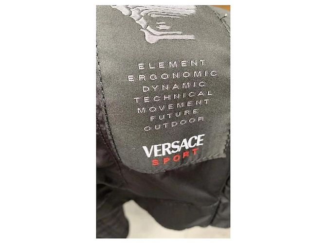 Versace Sport Leder-Steppjacke Schwarz - Ansicht 8