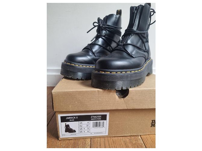 Dr. Martens Jarrick II Stivaletti Platform Pelle Nera - vista 2