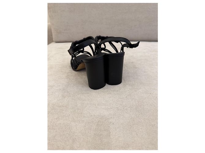 Christian Dior D-Sand Sandali con tacco in pelle nera - vista 2