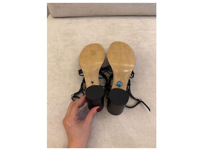 Christian Dior D-Sand Sandali con tacco in pelle nera - vista 6
